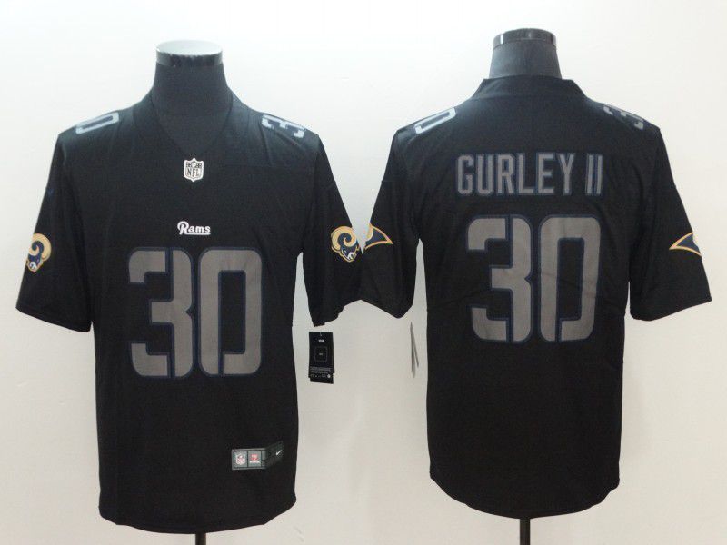 Men Los Angeles Rams #30 Gurley ii Nike Fashion Impact Black Color Rush Limited NFL Jersey